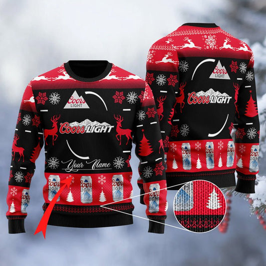 Personalized Coors Light Christmas Ugly Sweater - VinoVogue.com