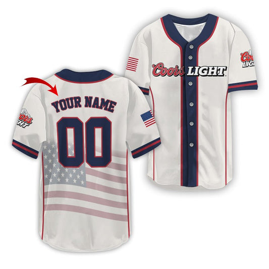 Personalized Coors Light Diamond League Americana Baseball Jersey - VinoVogue.com