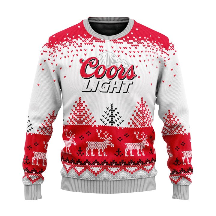 Personalized Coors Light Reindeer Christmas Ugly Sweater - VinoVogue.com