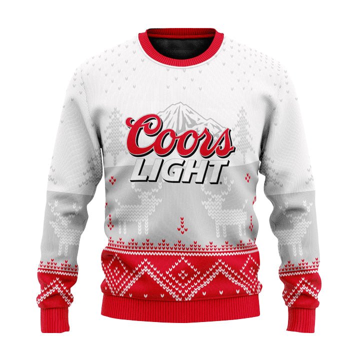 Personalized Coors Light Winter Reindeer Ugly Sweater - VinoVogue.com