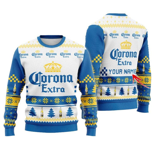 Personalized Corona Extra Christmas Star Ugly Sweater - VinoVogue.com