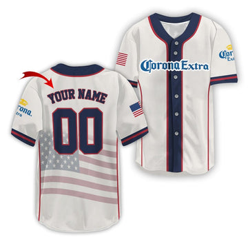 Personalized Corona Extra Diamond League Americana Baseball Jersey - VinoVogue.com
