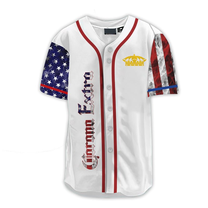 Personalized Corona Extra Patriot Baseball Jersey - VinoVogue.com