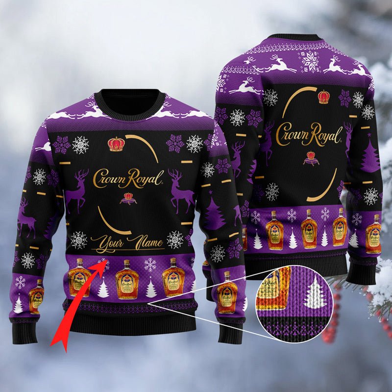 Personalized Crown Royal Black Ugly Sweater - VinoVogue.com