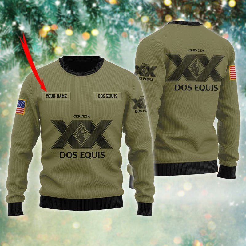 Personalized Dos Equis USA Flag Ugly Sweater - VinoVogue.com