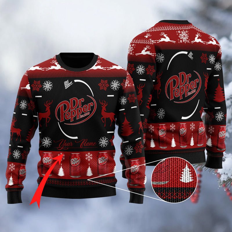 Personalized Dr Pepper Black Ugly Sweater - VinoVogue.com