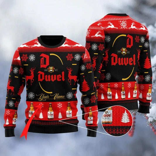 Personalized Duvel Christmas Ugly Sweater - VinoVogue.com