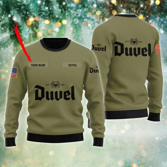 Personalized Duvel USA Flag Ugly Sweater - VinoVogue.com