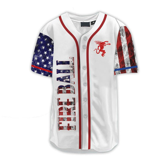 Personalized Fireball Patriot Baseball Jersey - VinoVogue.com