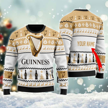 Personalized Guinness Christmas Ugly Sweater - VinoVogue.com