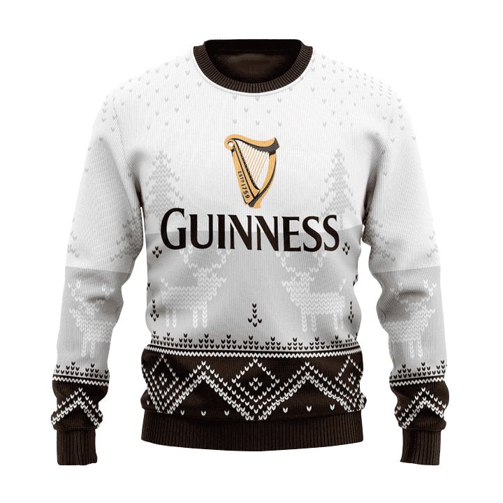 Personalized Guinness Winter Reindeer Ugly Sweater - VinoVogue.com