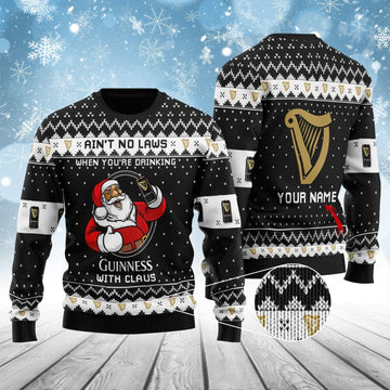 Personalized Guinness with Claus Ugly Sweater - VinoVogue.com