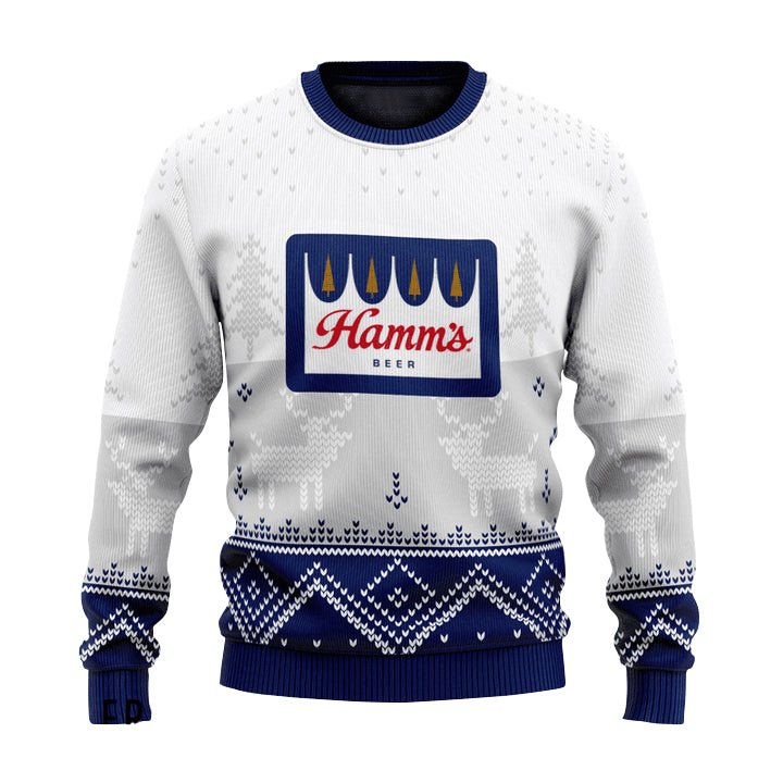 Personalized Hamm's Winter Reindeer Ugly Sweater - VinoVogue.com