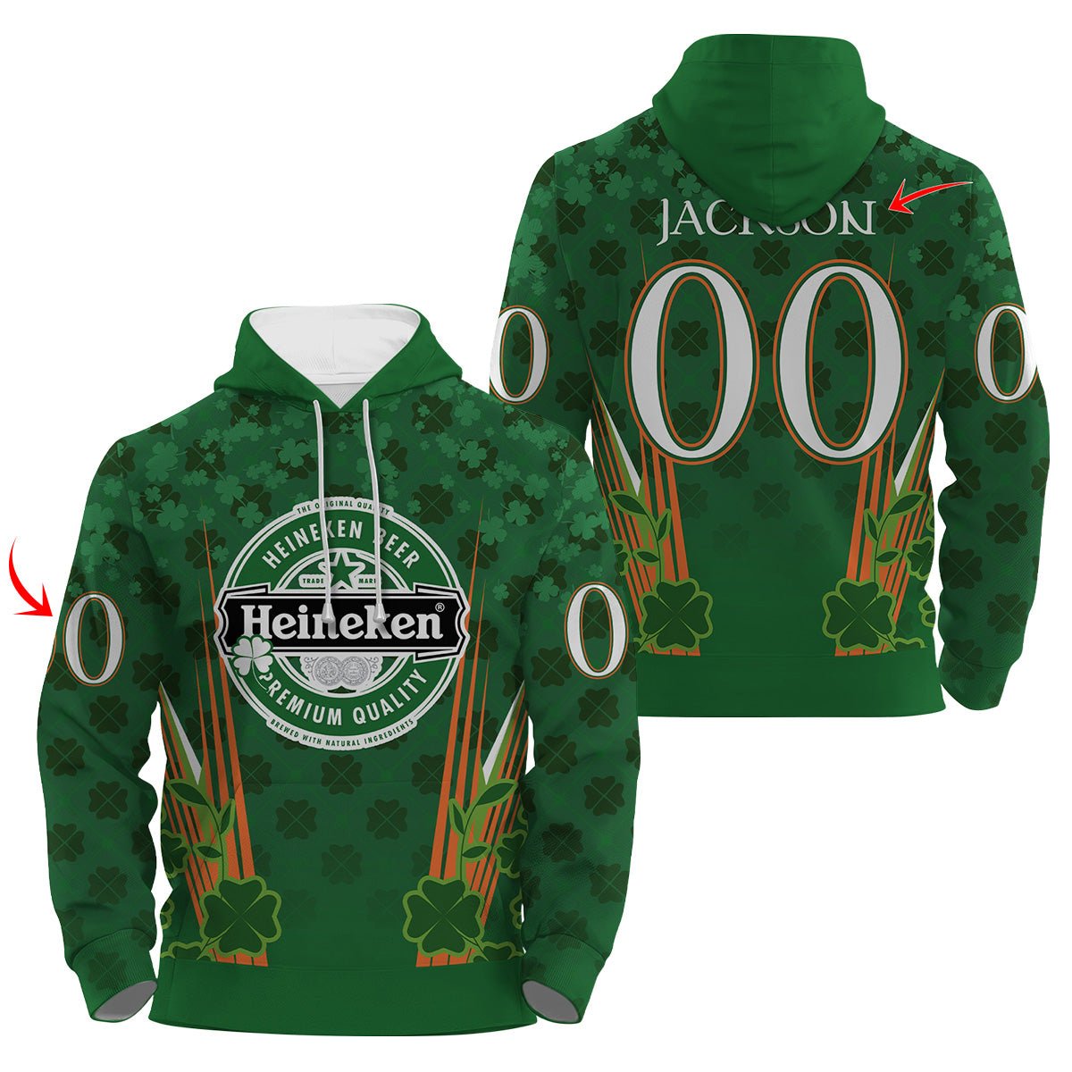 Personalized Heineken St Patrick's Day Hoodie & Zip Hoodie - VinoVogue.com