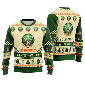 Personalized Jagermeister Christmas Star Ugly Sweater - VinoVogue.com