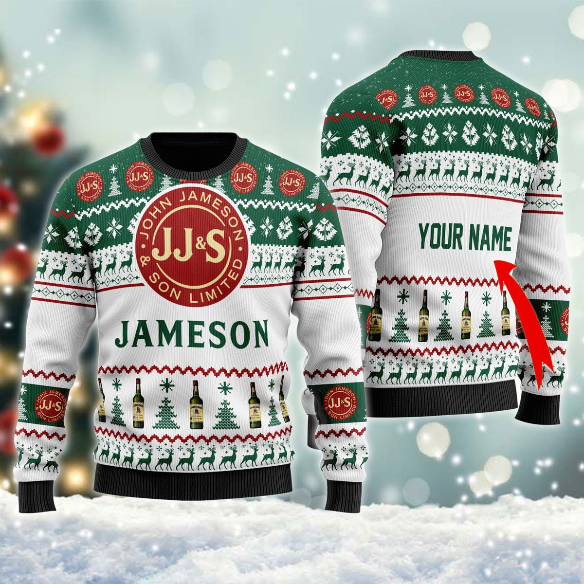 Personalized Jameson Christmas Ugly Sweater - VinoVogue.com