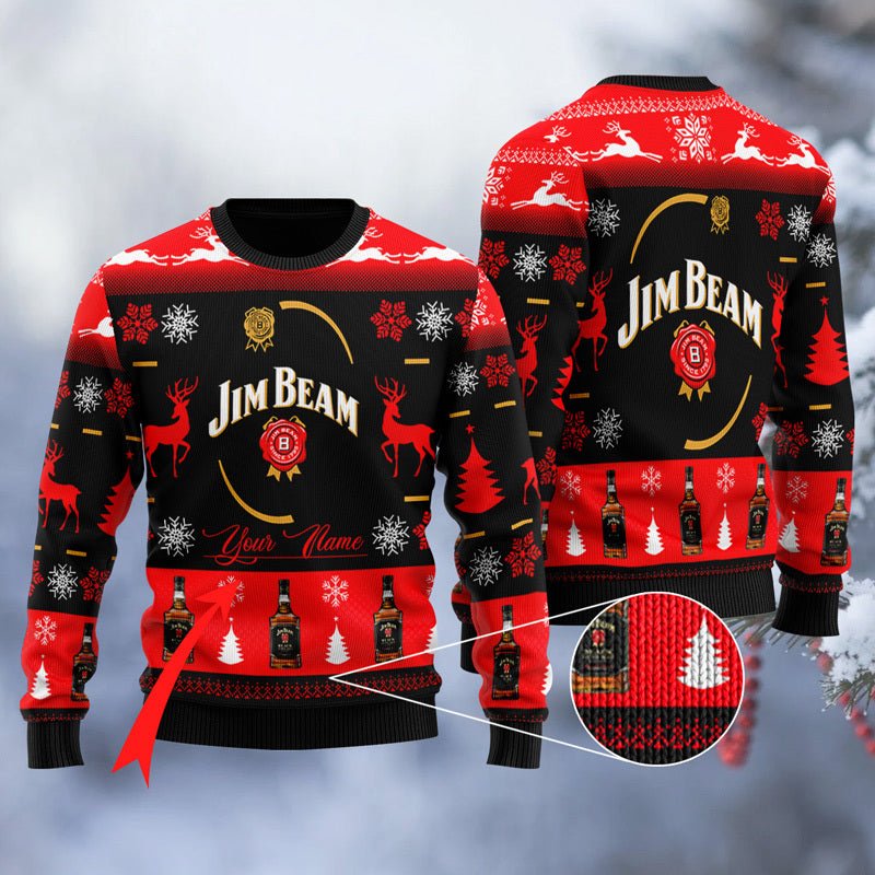 Personalized Jim Beam Black Ugly Sweater - VinoVogue.com