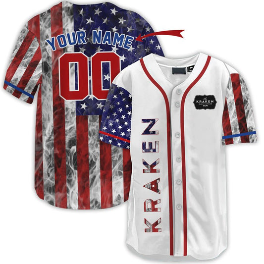 Personalized Kraken Rum Patriot Baseball Jersey - VinoVogue.com