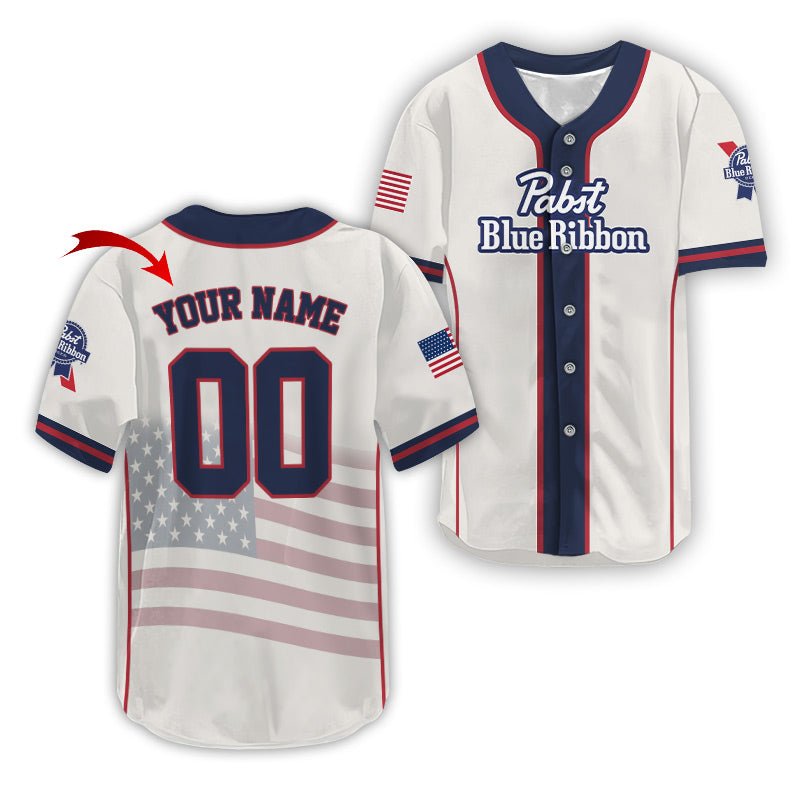 Personalized Pabst Blue Ribbon Diamond League Americana Baseball Jersey - VinoVogue.com