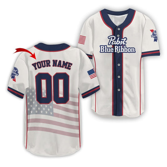 Personalized Pabst Blue Ribbon Diamond League Americana Baseball Jersey - VinoVogue.com