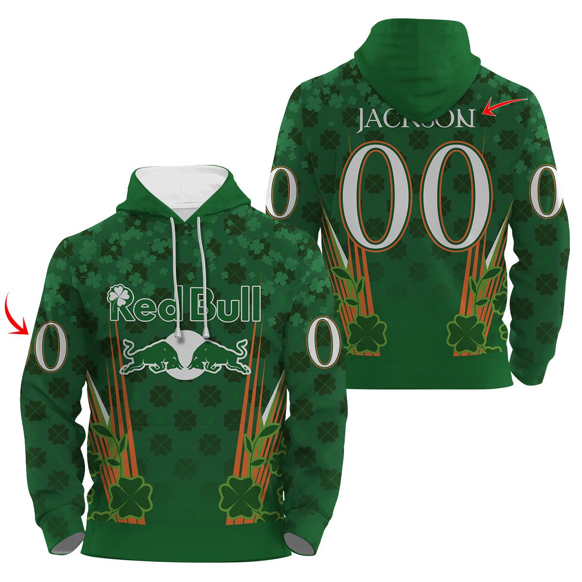 Personalized Red Bull St Patrick's Day Hoodie & Zip Hoodie - VinoVogue.com