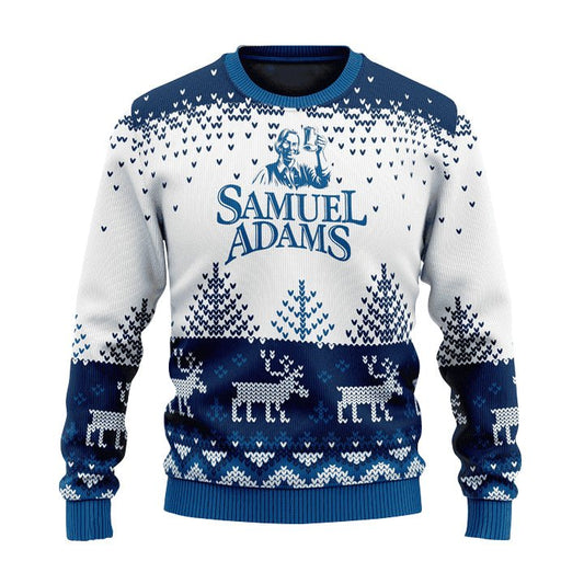 Personalized Samuel Adams Reindeer Christmas Ugly Sweater - VinoVogue.com