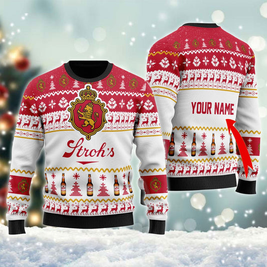 Personalized Stroh's Christmas Ugly Sweater - VinoVogue.com