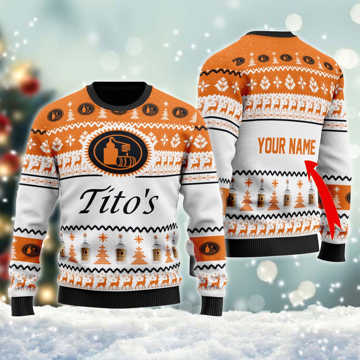 Personalized Tito's Christmas Ugly Sweater - VinoVogue.com