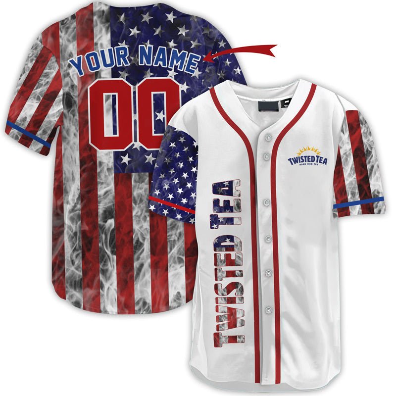 Personalized Twisted Tea Patriot Baseball Jersey - VinoVogue.com