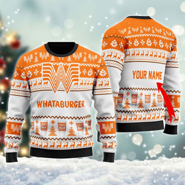 Personalized Whataburger Christmas Ugly Sweater - VinoVogue.com