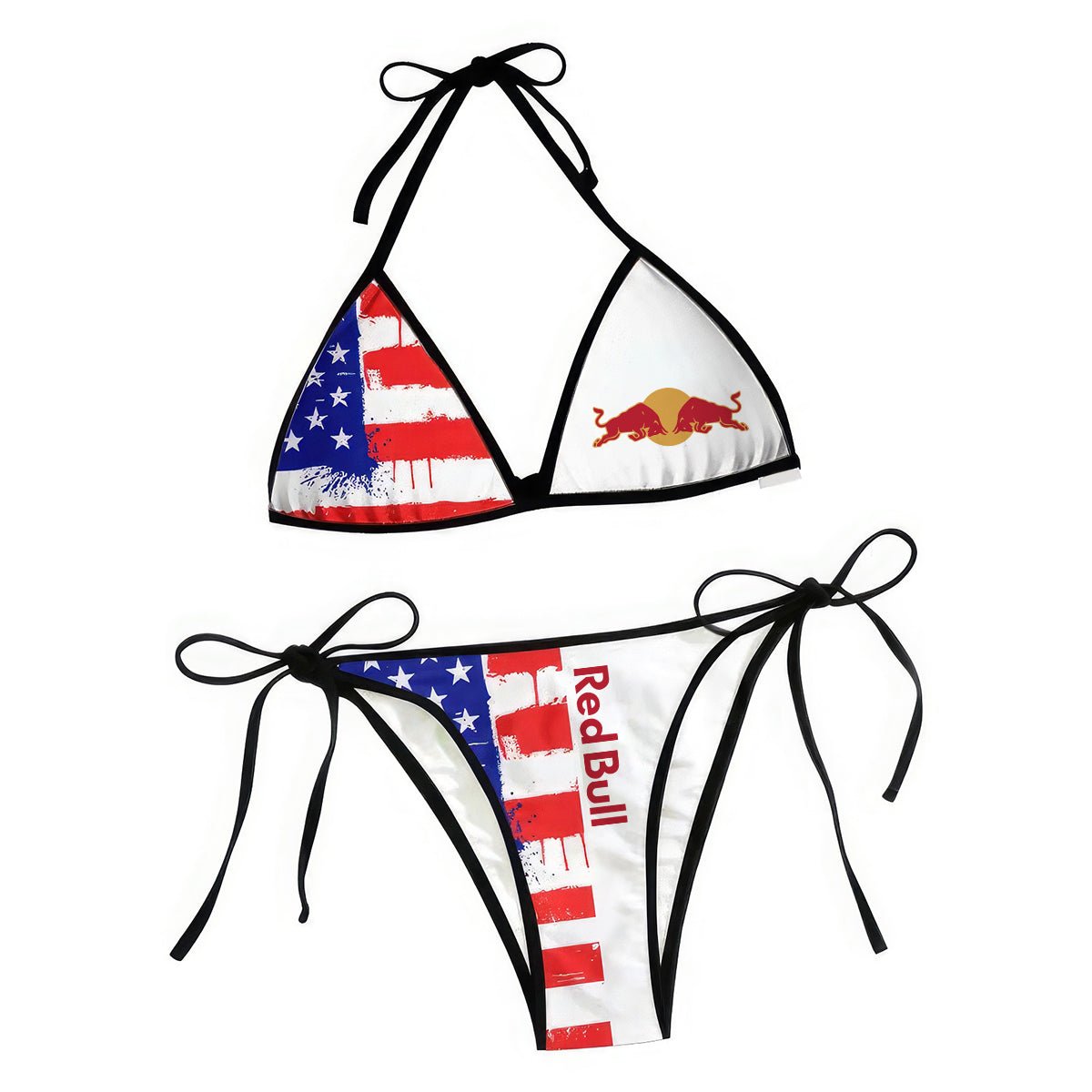 Red Bull American Flag Triangle Beach Bikini - VinoVogue.com