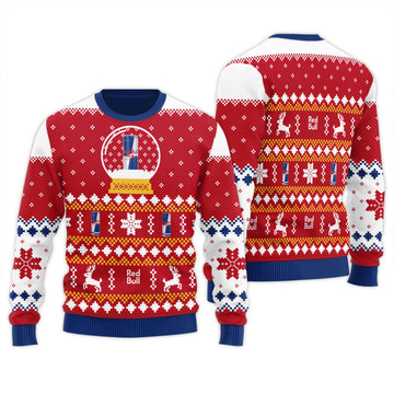 Red Bull Christmas Crystal Ball Ugly Sweater