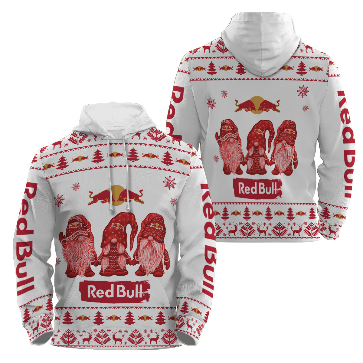 Red Bull Christmas Gnomies Pullover & Zip Hoodie