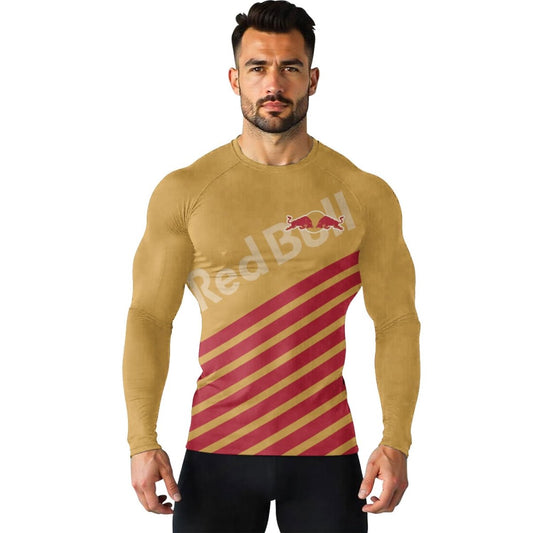 Red Bull Diagonal Stripe Rash Guard - VinoVogue.com