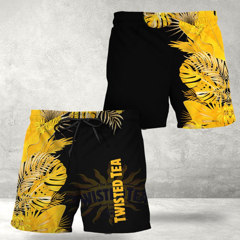 Twisted Tea Tropical Kentia Palm Swim Trunks - VinoVogue.com