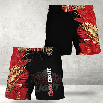 Coors Light Tropical Kentia Palm Swim Trunks - VinoVogue.com