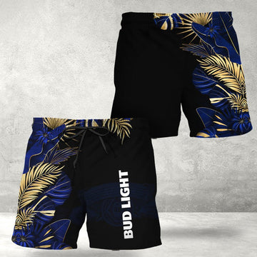 Bud Light Tropical Kentia Palm Swim Trunks - VinoVogue.com