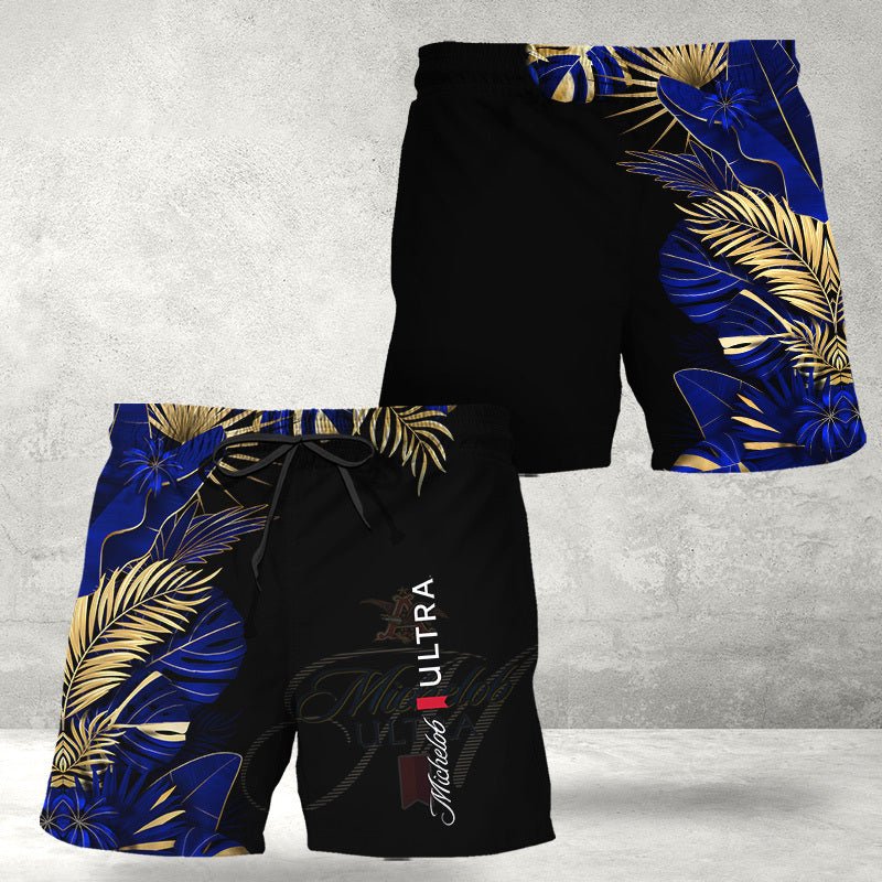 Michelob Ultra Tropical Kentia Palm Swim Trunks - VinoVogue.com