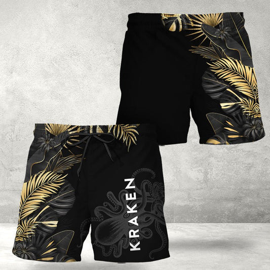 Kraken Rum Tropical Kentia Palm Swim Trunks - VinoVogue.com