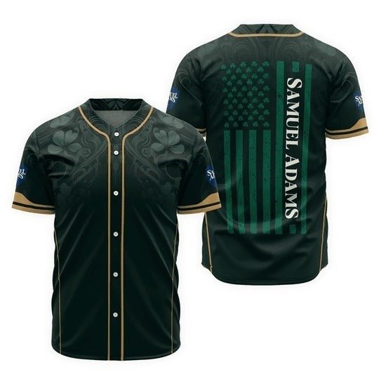 Samuel Adams St Patrick's USA Flag Baseball Jersey - VinoVogue.com