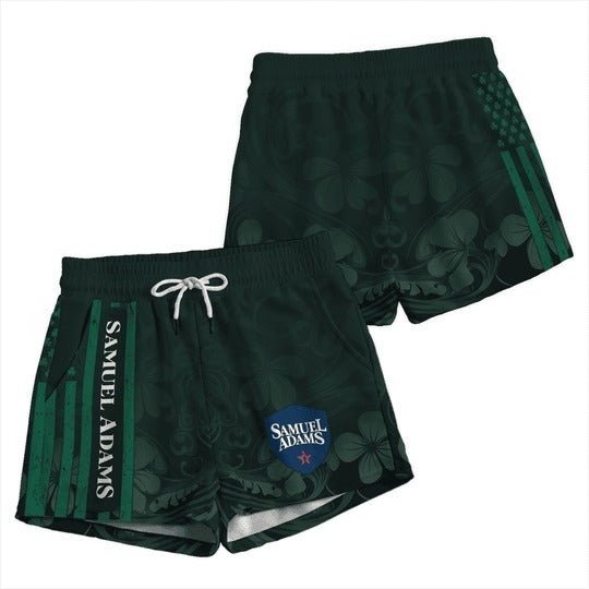 Samuel Adams St Patrick's USA Flag Women's Casual Shorts - VinoVogue.com