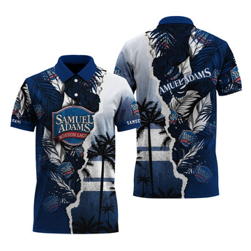 Samuel Adams Tropical Torn Paper Polo Shirt - VinoVogue.com