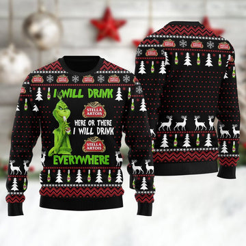 Stella Artois Will Drink Everywhere Ugly Sweater - VinoVogue.com