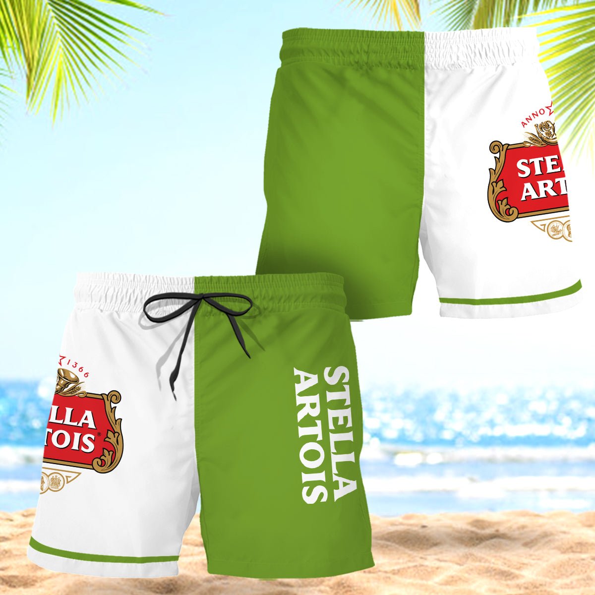 Stella Artois Basic Colorful Swim Trunks - VinoVogue.com