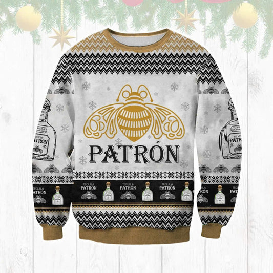 Tequila Patron Christmas Holiday Ugly Sweater - VinoVogue.com