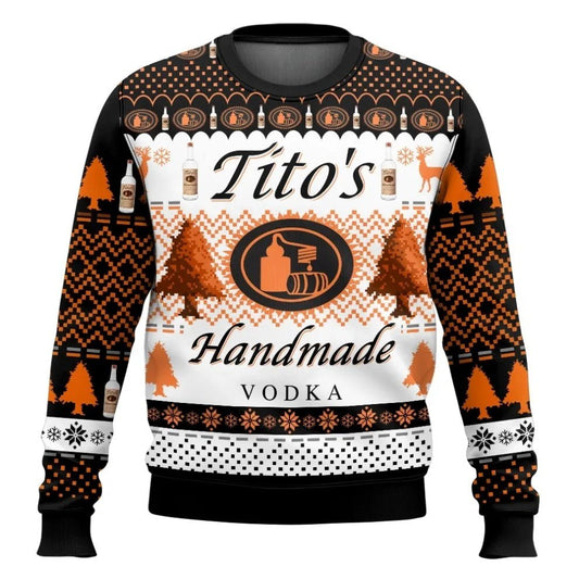 Tito's Handmade Vodka Christmas Tree Ugly Sweater - VinoVogue.com