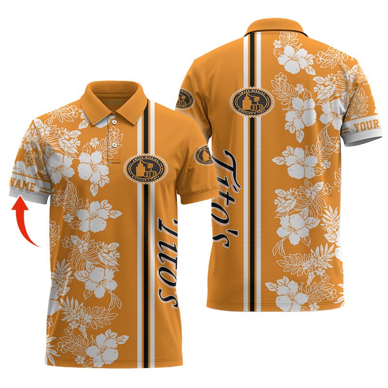 Personlized Tito's Collab Flower Polo Shirt - VinoVogue.com