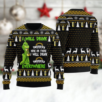 Twisted Tea Will Drink Everywhere Ugly Sweater - VinoVogue.com