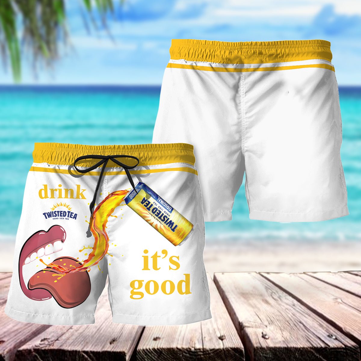 Drink Twisted Tea It's Good Swim Trunks - VinoVogue.com