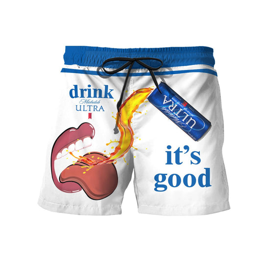 Drink Michelob Ultra It's Good Swim Trunks - VinoVogue.com